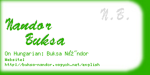 nandor buksa business card